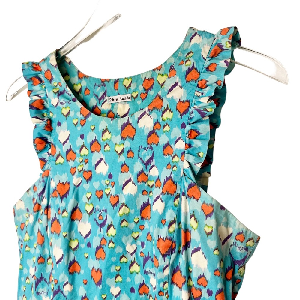 Anthropologie Patria Amada Vintage Pinafore Prairie Cottage Core Heart Dress S - Picture 3 of 7